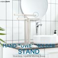 thumbnail image 2 of KOKOSIRI Hand Towel Holder Free-Standing Towel Racks with Marble Base for Bathroom Kitchen Vanity, Brushed Stainless Steel 15.7'' Height THS0001-SM-BR, 2 of 7
