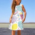 thumbnail image 2 of PMVFHDE Robe d'Été Fleurie pour Filles / Col Rond Sans Manches Robe Décontractée / Tenue Légère de Plage et de Vacances pour Tout-Petits à Préados Vert,11-12, 2 of 5