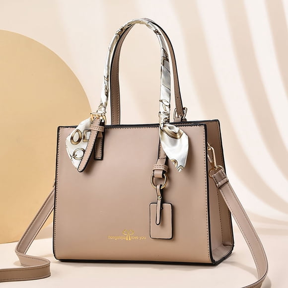 Bmisegm Womens Tote Bag Fashion Handbags Ladies Purse Satchel Shoulder Bags Leather Bag Khaki One Size