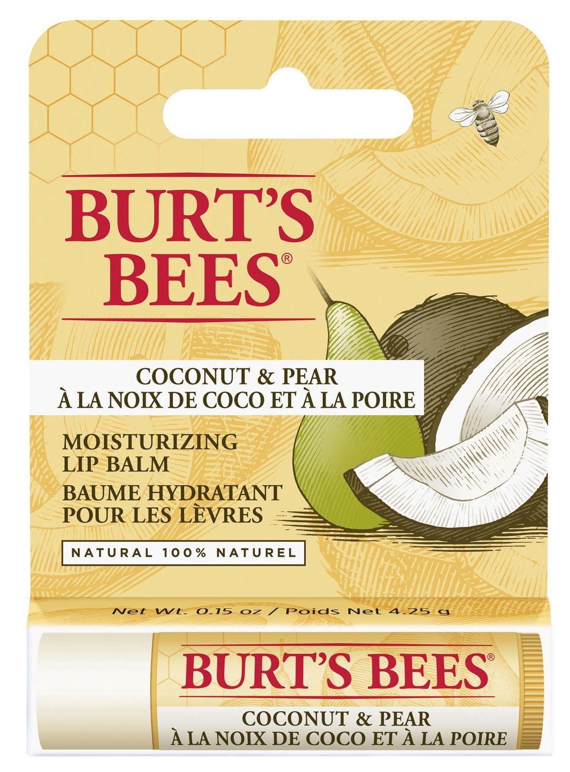 Burt’s Bees 100% Natural Moisturizing Lip Balm, Coconut & Pear -