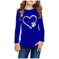 thumbnail image 1 of RXIRUCGD Chemises à Manches Longues pour Filles, Col Rond Mignon, Blouses Décontractées Élégantes (Bleu, Taille : 4 Ans), 1 of 5