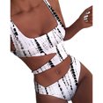 thumbnail image 2 of Neinkie Womens Scoop Neck Cutout Front Ruched Back High Cut Monokini One Piece Swimsuit, 2 of 7