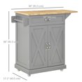 thumbnail image 3 of HOMCOM Îlot de Cuisine Pliable avec Tiroir de Rangement, Chariot Utilitaire Roulant, 3 of 10