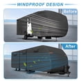 thumbnail image 4 of Unique Bargains 1 Set Waterproof RV Travel Trailer Cover Fits 18'-20' with Extra Windproof Ropes and Gutter Covers Black, 4 of 7