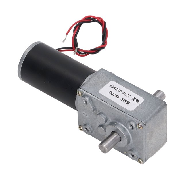 Moteur à Réduction de Vitesse, Moteur à Double Arbre Autobloquant Large Application Bobine en Laiton 24V pour Robot 5RPM,15RPM,20RPM