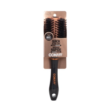 Conair Brosse Ronde Quick Blow Dry en Format Grand, Revêtement Cuivré & Poils de Sanglier, 1 Pc
