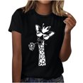 thumbnail image 1 of Birdeem Women Girls Plus Size Print Tees Short Sleeve Round Neck T Shirt Blouse Tops, 1 of 6