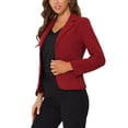 thumbnail image 4 of INSPIRE CHIC Blazer de Tailleur Extensible pour Femme à Col à Revers pour le Travail au Bureau Petit Bourgogne, 4 of 5