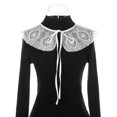 thumbnail image 2 of INSPIRE CHIC Detachable False Collar, Embroidery Mini Cape Neck Ruff Dickey Fake Collar for Blouse White-9, 2 of 5