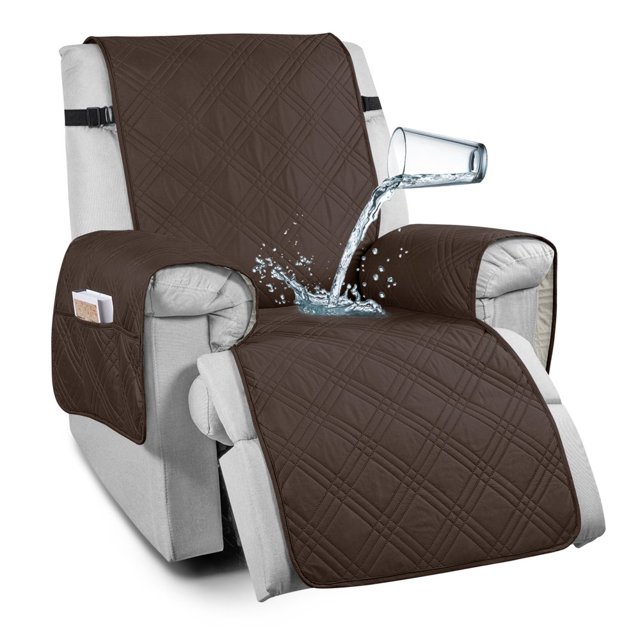 2024 100% Waterproof Recliner Chair Covers Anti-Slip Recliner Couch Slipcovers for Reclining Chair with Packets Dogs Chair Cover Furniture Protector Chocolate