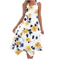 thumbnail image 2 of Ovzne Robes d'Été pour Femmes Robe Femme Femme Mode Été Plage Imprimé Poches Camisole Col Rond Sans Manches Robes Camisole Robe de Printemps Liquidation, 2 of 6