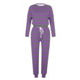 thumbnail image 5 of Plebaso Ensemble 2 Pcs Garçons Filles Tenues Rayées Manches Longues Col Rond Hauts Joggeurs Vêtements Décontractés Enfants, 5 of 5