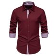 thumbnail image 1 of RXIRUCGD Chemise en Jean Décontractée à Manches Longues avec Poche et Col Rabattu pour Hommes, Rouge, Taille : L, 1 of 9