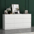 thumbnail image 1 of OXYLIFE Commode Blanche à 9 Tiroirs, Commode en Bois Armoire Verticale Organisateur de Rangement pour Chambre, Salon, Couloir, 1 of 5