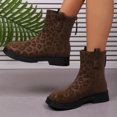 thumbnail image 4 of Mepaouo Bottes Chelsea pour Femmes à Bout Carré, Léopard, à Enfiler, Bottillons, Bottes de Combat d'Hiver pour Robe, 4 of 8