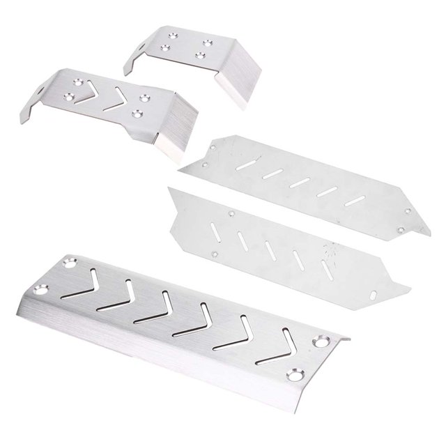 Plaque de Protection de Châssis en Acier Inoxydable Plaque de Protection de Châssis Rc Accessoire de Voiture 5Pcs Protection de Plaque de Protection de Châssis en Acier Inoxydable pour X MAXX 1/10 Voiture Rc