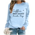 thumbnail image 2 of WEAIXIMIUNG Custom Sweatshirt Ladies Fashion Leisure Pure Color Loose Long Sleeved Printed Letters Round Collar, 2 of 4