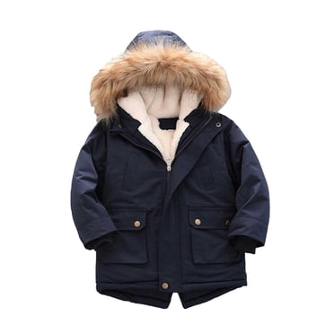 WRKEKC Boys Puffer Jacket Thickened Fleece Lined Hooded Winter Coat Warm Quilted Outerwear for Ages 3 to 10