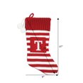thumbnail image 2 of ﻿Holiday Time 19 inches Knit Monogram Stocking with letter "T", Red/White Striped, 2 of 3