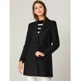 thumbnail image 3 of INSPIRE CHIC Manteau Long Classique pour Femme à Revers Cranté, Manches Longues, m Brun Foncé, 3 of 7