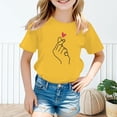thumbnail image 2 of PMVFHDE Hauts Tube pour Filles T-Shirt à Manches Courtes pour Fille T-Shirt pour Fille T-Shirt Mignon pour Filles Hauts pour Fille Enfant T-Shirt Graphique Mignon à Col Rond à Manches Courtes T-Shirt d'Été Décontracté Jaune, 11-12 Ans, 2 of 5