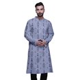 thumbnail image 3 of Atasi Kurta Imprimé pour Hommes Col Mandarin Popeline de Coton Kurta Chemise Décontractée, 3 of 7