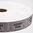thumbnail image 2 of White Admit One Ticket Roll, 2 of 3