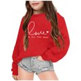 thumbnail image 2 of PMVFHDE Chandails d'École pour Filles Chandail Garçons Fille Enfants Décontracté Imprimé Manches Longues Col Rond Chandail à Capuchon Ensembles Rouge,11-12 Ans, 2 of 3