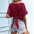 thumbnail image 2 of Birdeem Mode Femme Chemisier Col Roulé Uni Manches Courtes T-Shirt Été Hauts, 2 of 9