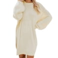 thumbnail image 1 of jovati Robe Chandail pour Femmes à Manches Longues Femmes Chandail d'Hiver Tricot Col Roulé Chaud à Manches Longues avec Poche Mini Robe Chandail, 1 of 9