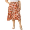 thumbnail image 1 of Unique Bargains Jupe Midi Portefeuille d'Été pour Femme Grande Taille, Ligne A, Ourlet à Volants, 1 of 7