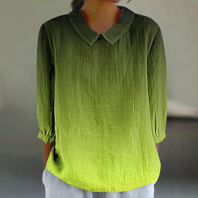 RXIRUCGD Haut/chemise à Manches 3/4 Imprimé Rétro Décontracté pour Femmes, Vert, Taille : 2TG