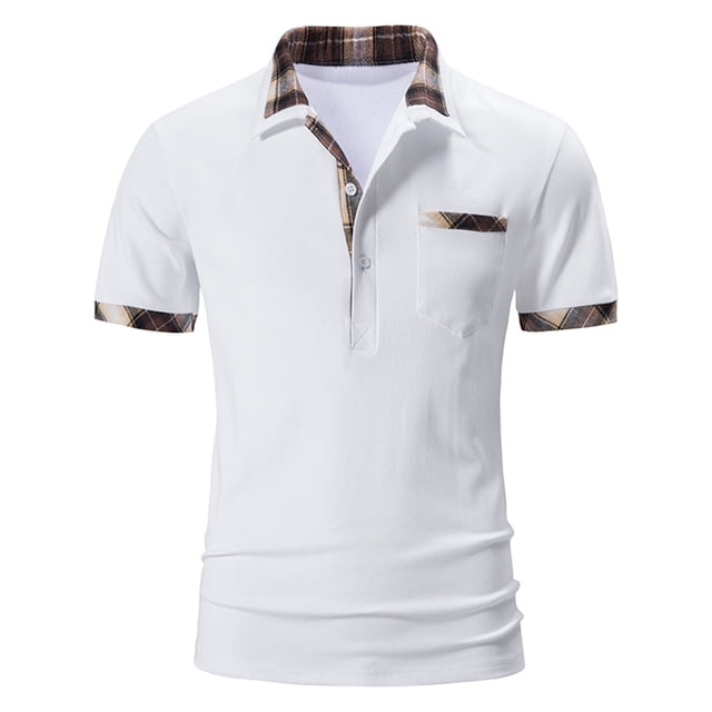 Birdeem T-Shirt à Manches Courtes à Carreaux Décontracté pour Hommes