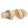 thumbnail image 4 of BLISSFUL STEP Women's Dual Straps Mid Chunky Heel Slide Sandals, 4 of 7