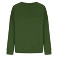 thumbnail image 4 of Mefallenssiah Mode Femmes Décontracté à Manches Longues Col Rond Chandail Ample pour Dames Hauts Blouse Vert G, 4 of 4