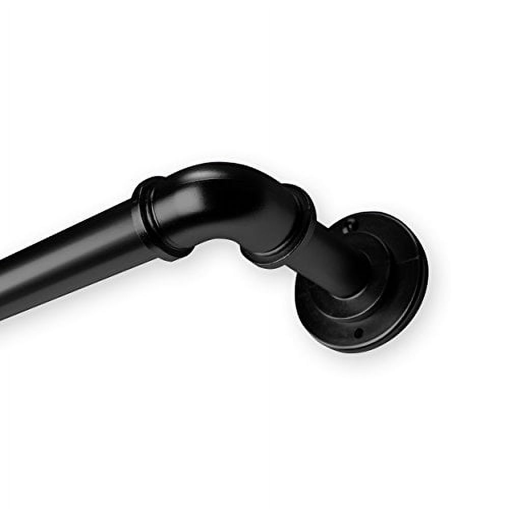 Rod Desyne 1 inch Blackout 48-84 inch-Black Single Curtain Rod Set
