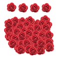 thumbnail image 1 of GROWTH TANK Mini Têtes de Roses Artificielles Têtes de Fleurs Sans Tige pour la Décoration de la Maison de Table Rouge, 1 of 6