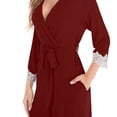 thumbnail image 4 of Fewfanhot Womens Fashion Long Fleece Plush Soft Feeling Robe Fluffy, Warm, Fleece Shaggy Comfort Bathrobe, 4 of 7