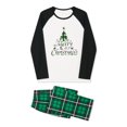 thumbnail image 4 of SUNSIOM Matching Family Pajamas Sets Christmas PJ's Long Sleeve Tree Print Raglan Tops + Plaid Pants Set Loungewear, 4 of 10