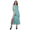 thumbnail image 1 of Moomaya Robe de Vacances pour Femmes en Rayonne, Col Licou, Sans Manches, Fente avant, Robe Imprimée, 1 of 4