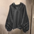 thumbnail image 2 of Yuyuzo Oversized Sweatshirt for Women V Neck Hoodies Long Sleeve Shirts Fall Casual Dropped Shoulder Fashion Outfits Size GrayXXL, 2 of 4