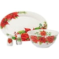 thumbnail image 1 of Gibson Home Magic Poinsettia 4 Piece Serving & Accessories Set, Fine Ceramic, 1 of 6