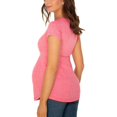 thumbnail image 4 of Vêtements de Grossesse Offres de l'Action de Grâce Liquidation Été Vêtements de Maternité pour Femmes Col Rond Manches Courtes Volants Pli Hauts de Grossesse, 4 of 5