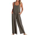 thumbnail image 2 of zanvin Pantalons pour Femmes, Liquidation Combinaison Sans Manches à Bretelles Décontractée Mode Été Unie, 2 of 5