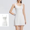 thumbnail image 2 of QATAINLAV Robe de Tennis pour Femme avec Soutien-Gorge Intégré Sans Manches à Col Rond Débardeur Mini Robes Été Yoga Athlétique Entraînement Robe Courte Blanc m Soldes de la Rentrée, 2 of 6