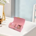 thumbnail image 4 of Btomtd Bead Velvet Travel Portable Arched Small Jewelry Box Jewelry Storage Box Fashion Jewelry Packaging Box, Pink, 4 of 6