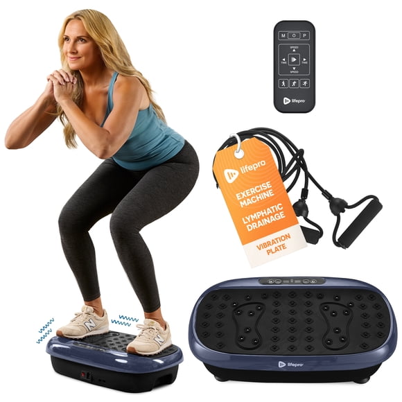 LifePro HexaPlate Lite Vibration Plate Exercise Machine with Magnetic Acupoints – Compact Full Body Vibration Plate for Beginners, Recovery & Daily Home Workouts - Blue