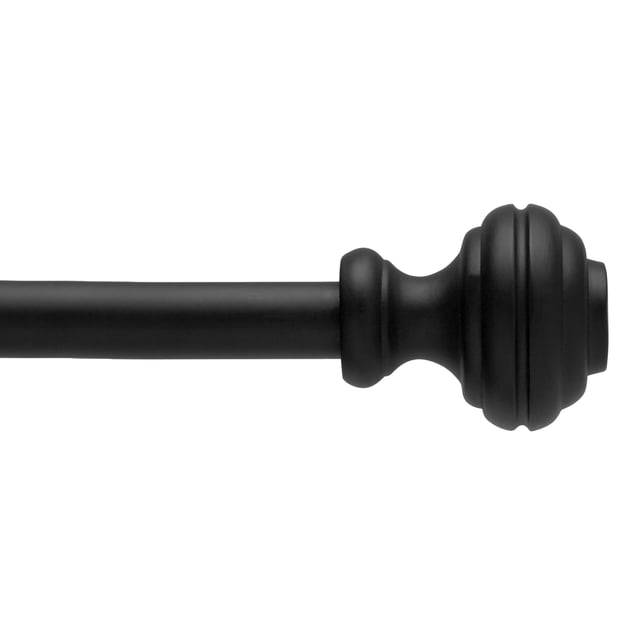 Mainstays Tringle à Rideaux de Café Petite Cédric Réglable 48-84 Po en Noir avec Diamètre de 1/2 Po, Finition Mate et Embout Arrondi, Réglable de 48 à 84 Po, Convient aux Rideaux Légers, Voilages et Cantonnières dans les Cuisines Ou les Salles de Bain.