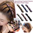 thumbnail image 3 of Sparkling Crystal Stone Braided HairClip, Double Bangs Hair Clips Braided Hairs S3W7, 3 of 8