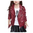 thumbnail image 1 of Childrens Jacket Girl Boy Motorcycle Jacket Kid Outwear Solid Color Zipper Coat, 1 of 9